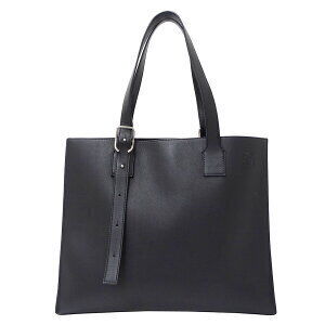 LOEWE Bags Anagram Tote Bag Buckle Horizontal Black Handbag Work Business